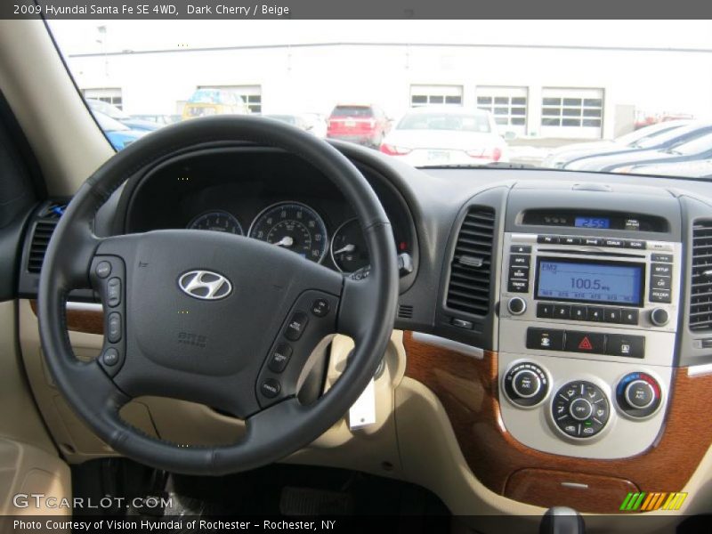 Dark Cherry / Beige 2009 Hyundai Santa Fe SE 4WD