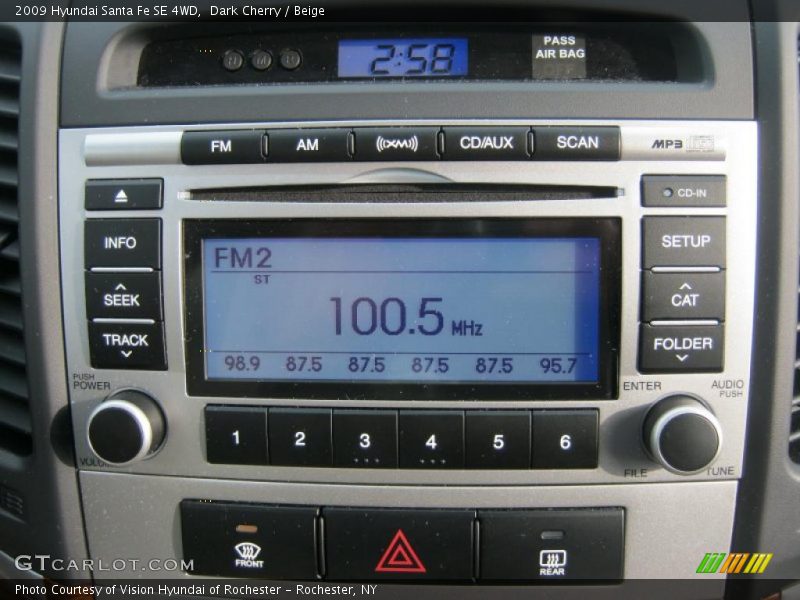 Dark Cherry / Beige 2009 Hyundai Santa Fe SE 4WD