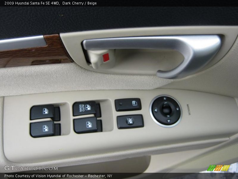 Dark Cherry / Beige 2009 Hyundai Santa Fe SE 4WD