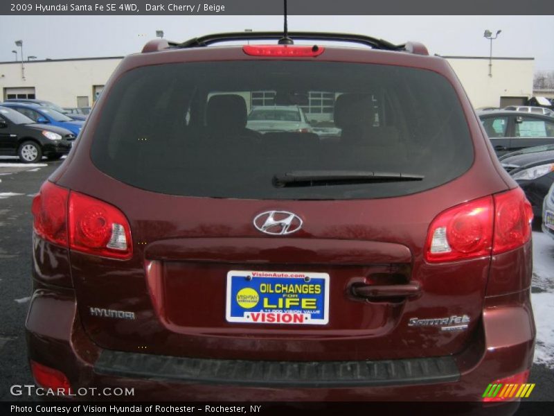 Dark Cherry / Beige 2009 Hyundai Santa Fe SE 4WD