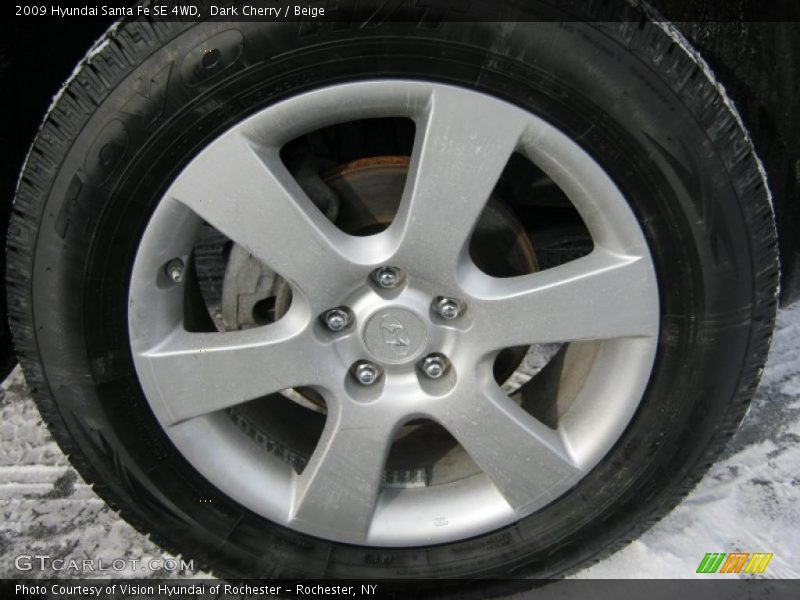 Dark Cherry / Beige 2009 Hyundai Santa Fe SE 4WD