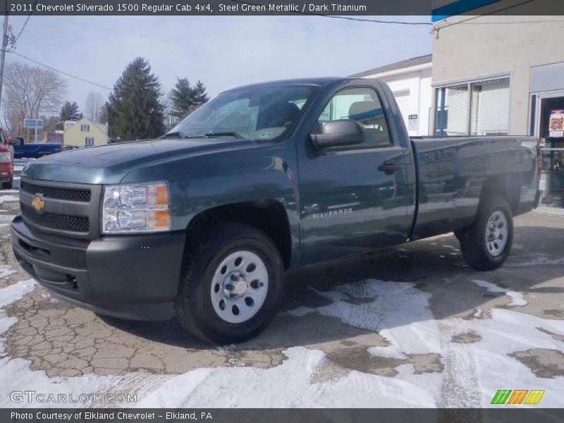 Steel Green Metallic / Dark Titanium 2011 Chevrolet Silverado 1500 Regular Cab 4x4