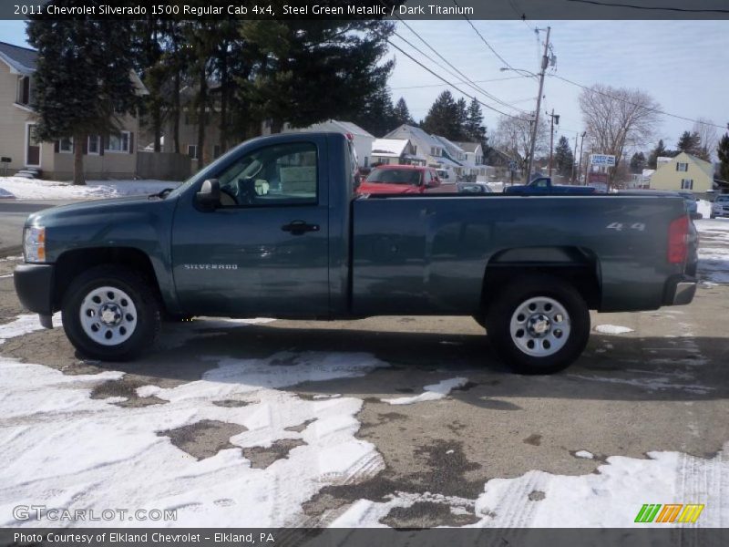 Steel Green Metallic / Dark Titanium 2011 Chevrolet Silverado 1500 Regular Cab 4x4