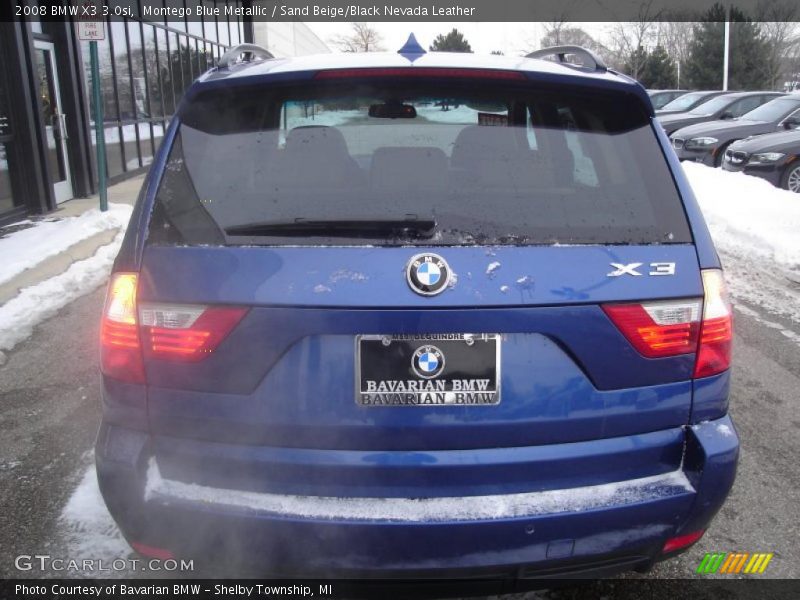 Montego Blue Metallic / Sand Beige/Black Nevada Leather 2008 BMW X3 3.0si