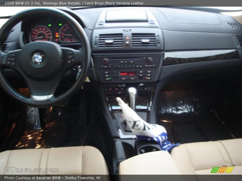 Montego Blue Metallic / Sand Beige/Black Nevada Leather 2008 BMW X3 3.0si