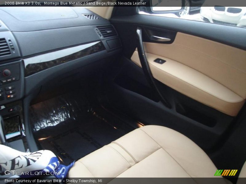 Montego Blue Metallic / Sand Beige/Black Nevada Leather 2008 BMW X3 3.0si
