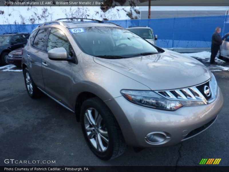 Brilliant Silver Metallic / Black 2009 Nissan Murano LE AWD