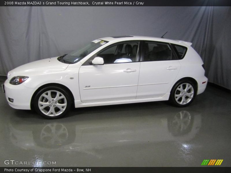 Crystal White Pearl Mica / Gray 2008 Mazda MAZDA3 s Grand Touring Hatchback