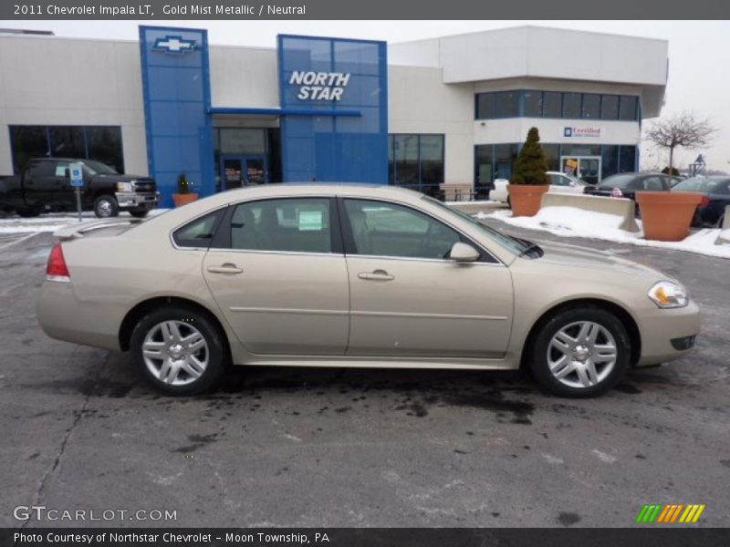 Gold Mist Metallic / Neutral 2011 Chevrolet Impala LT
