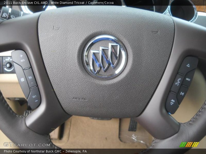 White Diamond Tricoat / Cashmere/Cocoa 2011 Buick Enclave CXL AWD