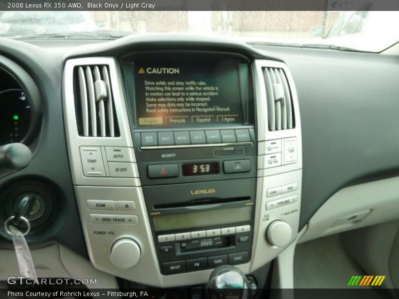 Black Onyx / Light Gray 2008 Lexus RX 350 AWD