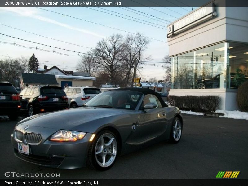 Space Grey Metallic / Dream Red 2008 BMW Z4 3.0si Roadster