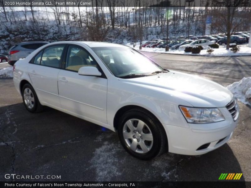 Pearl White / Camel 2010 Hyundai Sonata GLS