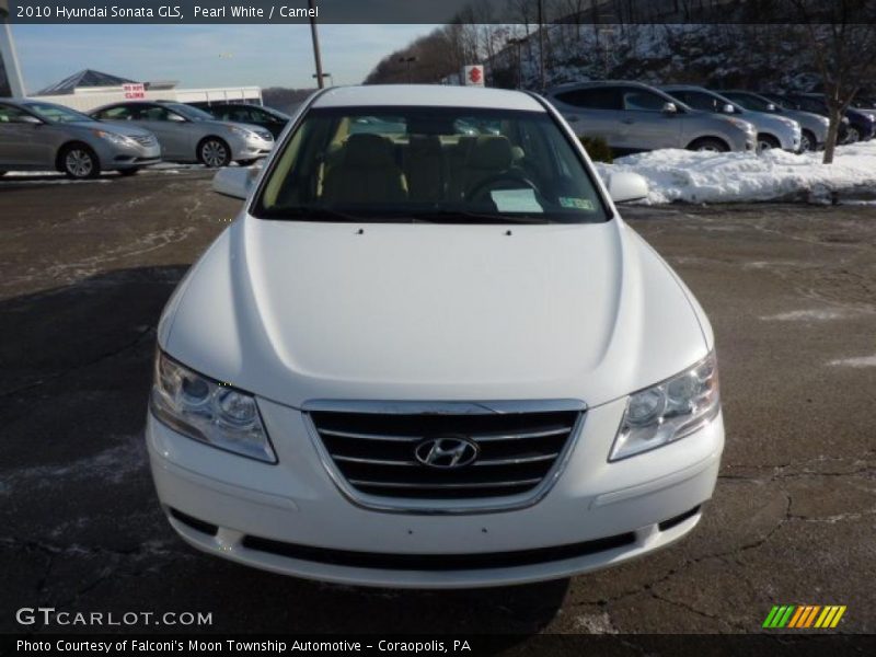 Pearl White / Camel 2010 Hyundai Sonata GLS
