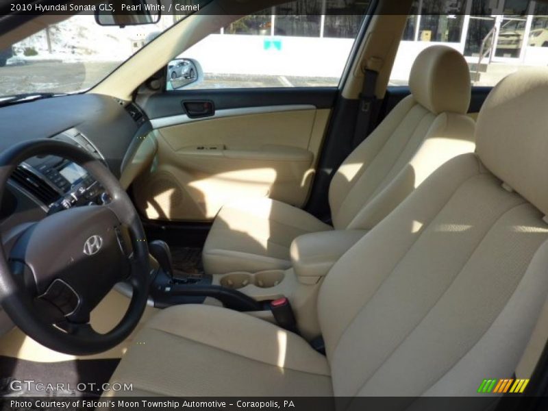Pearl White / Camel 2010 Hyundai Sonata GLS