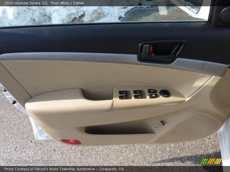 Pearl White / Camel 2010 Hyundai Sonata GLS