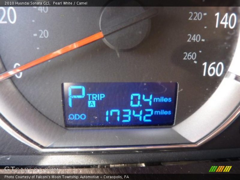 Pearl White / Camel 2010 Hyundai Sonata GLS