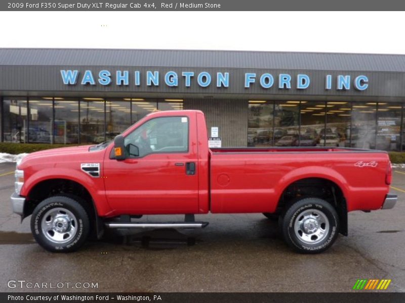Red / Medium Stone 2009 Ford F350 Super Duty XLT Regular Cab 4x4