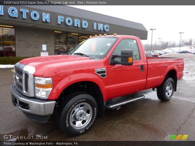 Red / Medium Stone 2009 Ford F350 Super Duty XLT Regular Cab 4x4