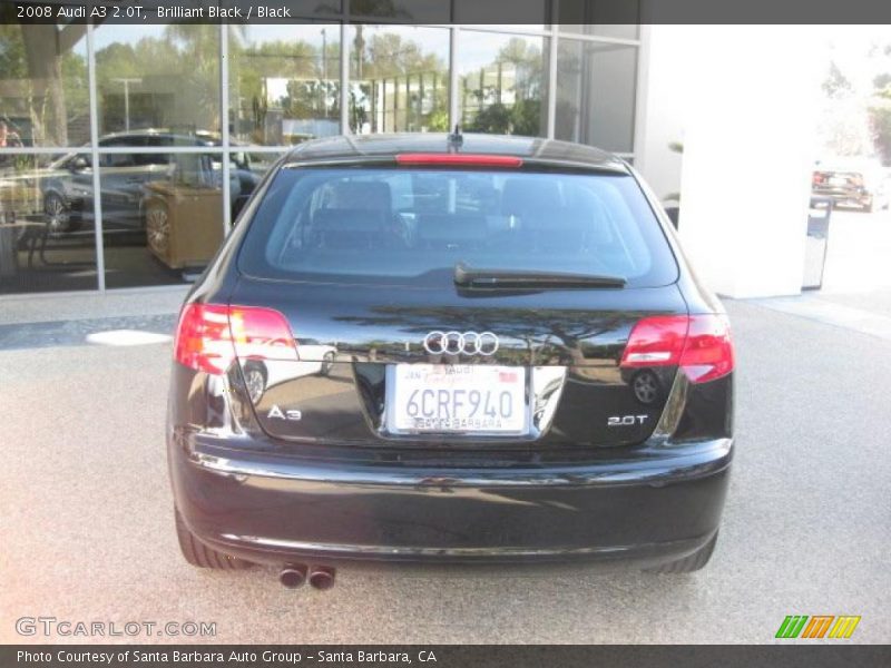 Brilliant Black / Black 2008 Audi A3 2.0T