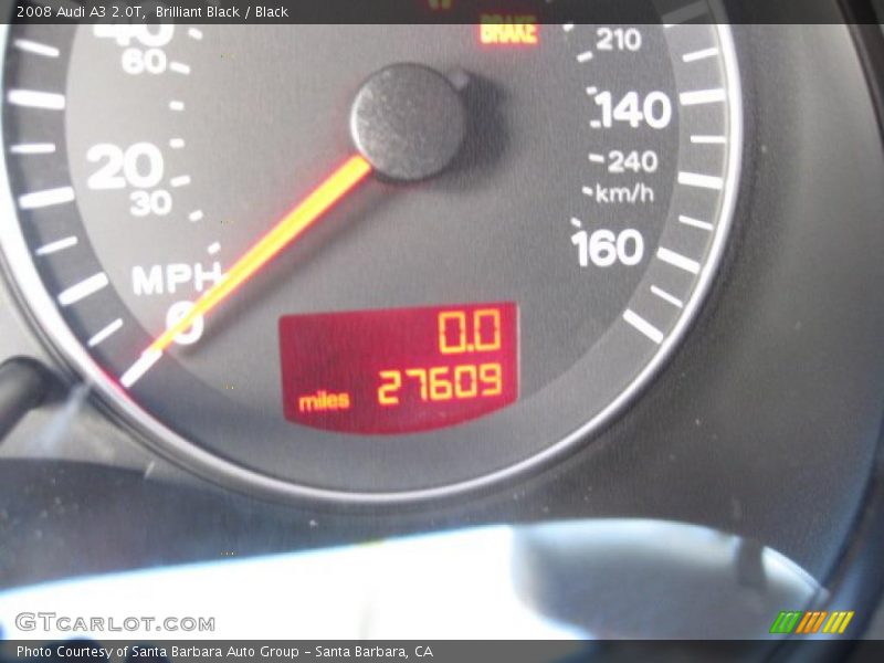 Brilliant Black / Black 2008 Audi A3 2.0T