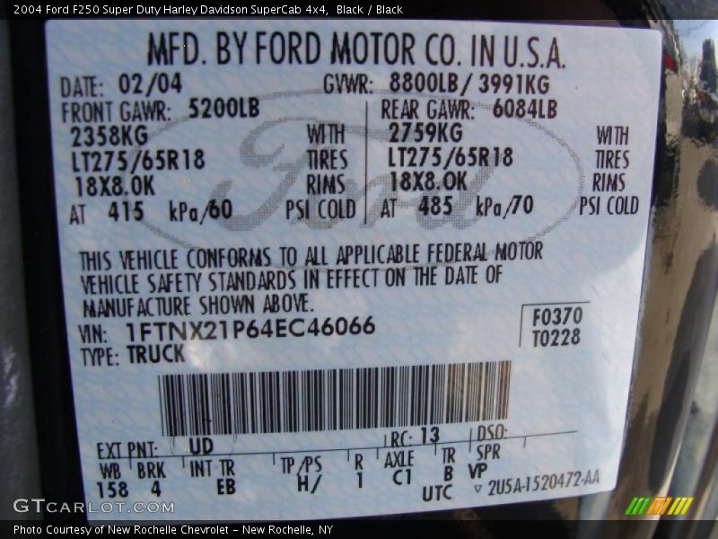 Black / Black 2004 Ford F250 Super Duty Harley Davidson SuperCab 4x4