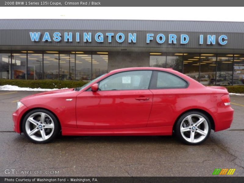 Crimson Red / Black 2008 BMW 1 Series 135i Coupe