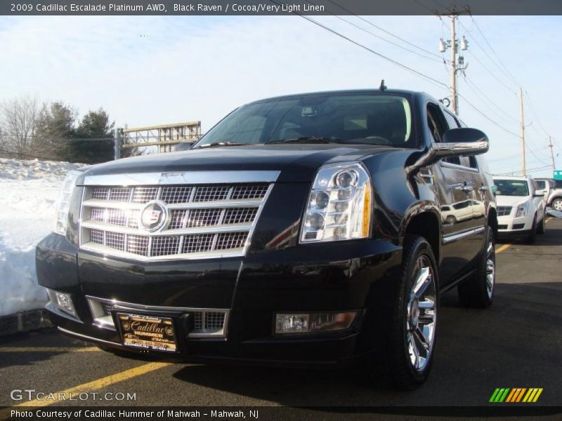Black Raven / Cocoa/Very Light Linen 2009 Cadillac Escalade Platinum AWD