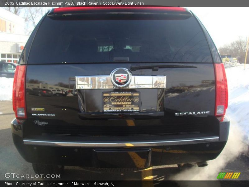 Black Raven / Cocoa/Very Light Linen 2009 Cadillac Escalade Platinum AWD