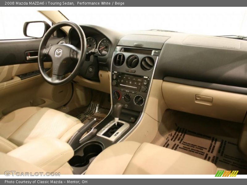 Performance White / Beige 2008 Mazda MAZDA6 i Touring Sedan