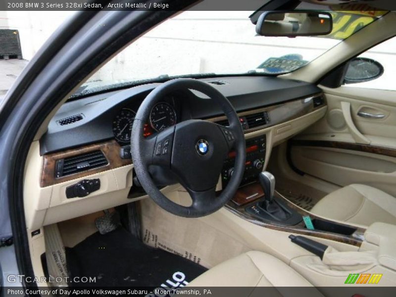 Arctic Metallic / Beige 2008 BMW 3 Series 328xi Sedan