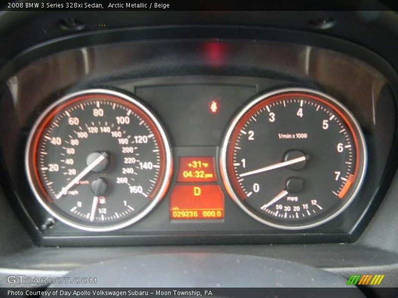 Arctic Metallic / Beige 2008 BMW 3 Series 328xi Sedan