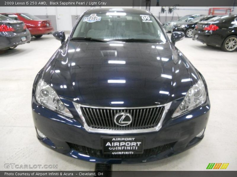Black Sapphire Pearl / Light Gray 2009 Lexus IS 250 AWD