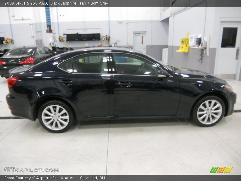 Black Sapphire Pearl / Light Gray 2009 Lexus IS 250 AWD