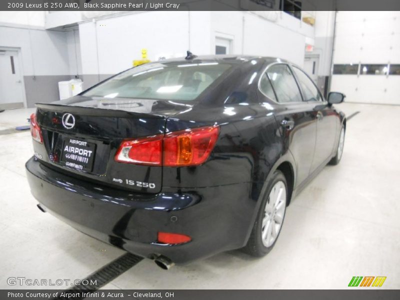 Black Sapphire Pearl / Light Gray 2009 Lexus IS 250 AWD
