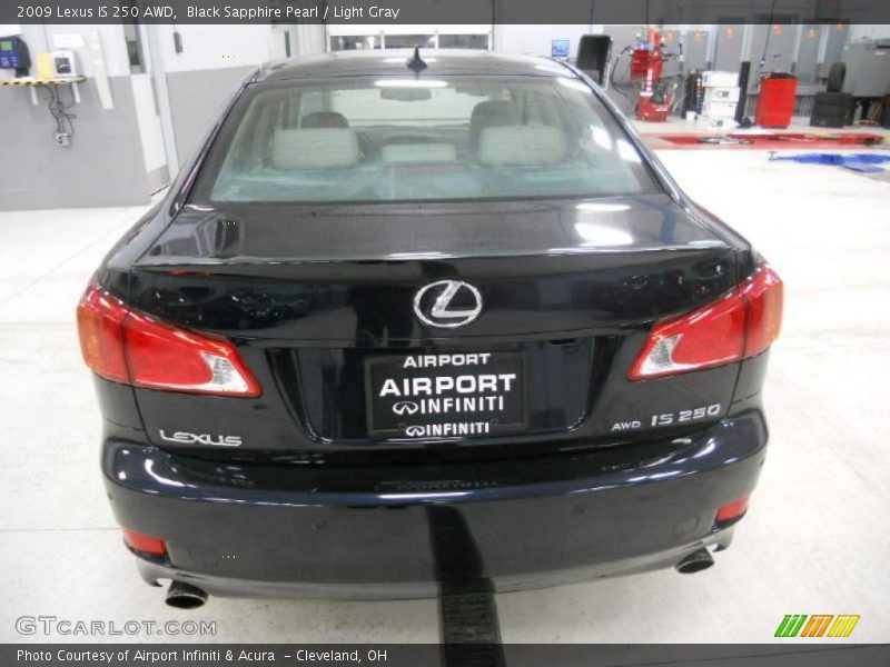 Black Sapphire Pearl / Light Gray 2009 Lexus IS 250 AWD