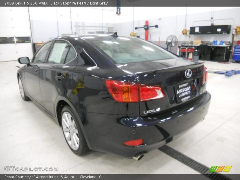 Black Sapphire Pearl / Light Gray 2009 Lexus IS 250 AWD