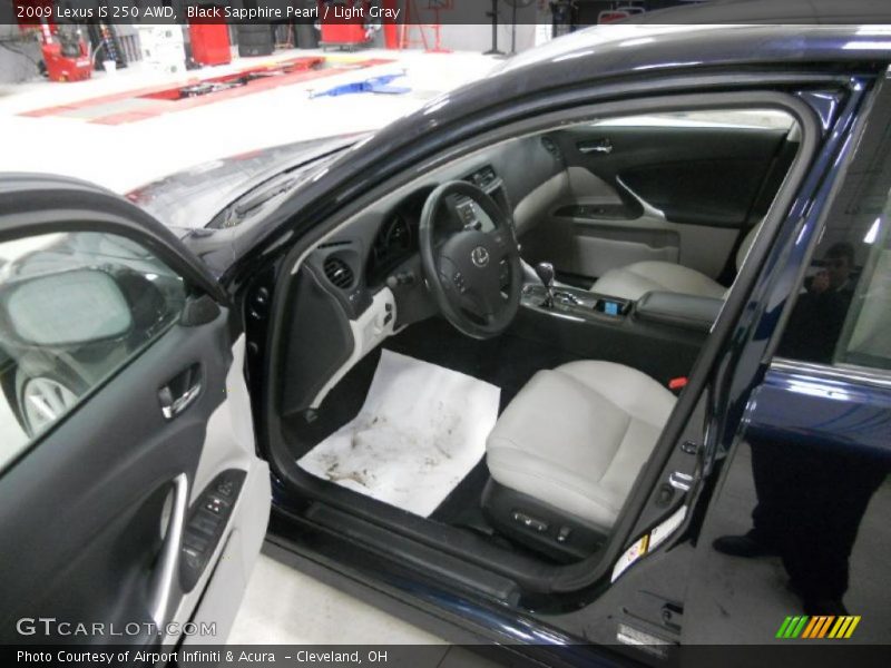 Black Sapphire Pearl / Light Gray 2009 Lexus IS 250 AWD