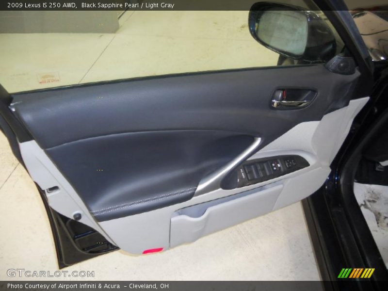 Black Sapphire Pearl / Light Gray 2009 Lexus IS 250 AWD