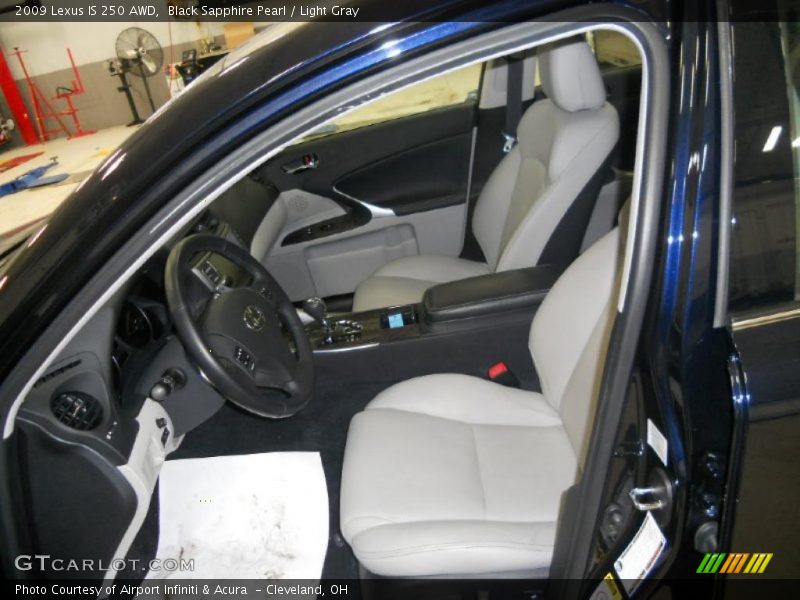 Black Sapphire Pearl / Light Gray 2009 Lexus IS 250 AWD
