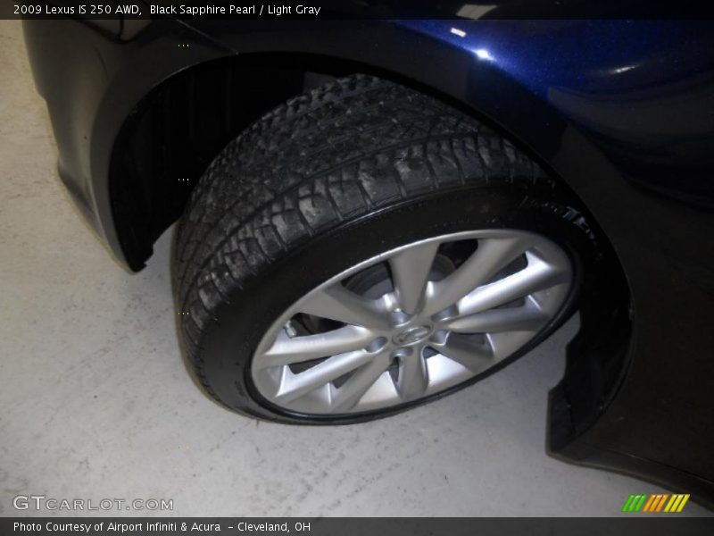 Black Sapphire Pearl / Light Gray 2009 Lexus IS 250 AWD