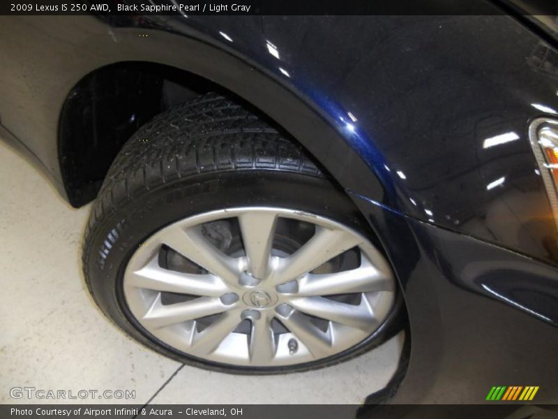 Black Sapphire Pearl / Light Gray 2009 Lexus IS 250 AWD