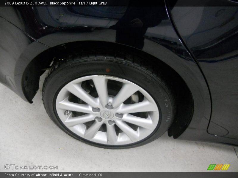 Black Sapphire Pearl / Light Gray 2009 Lexus IS 250 AWD