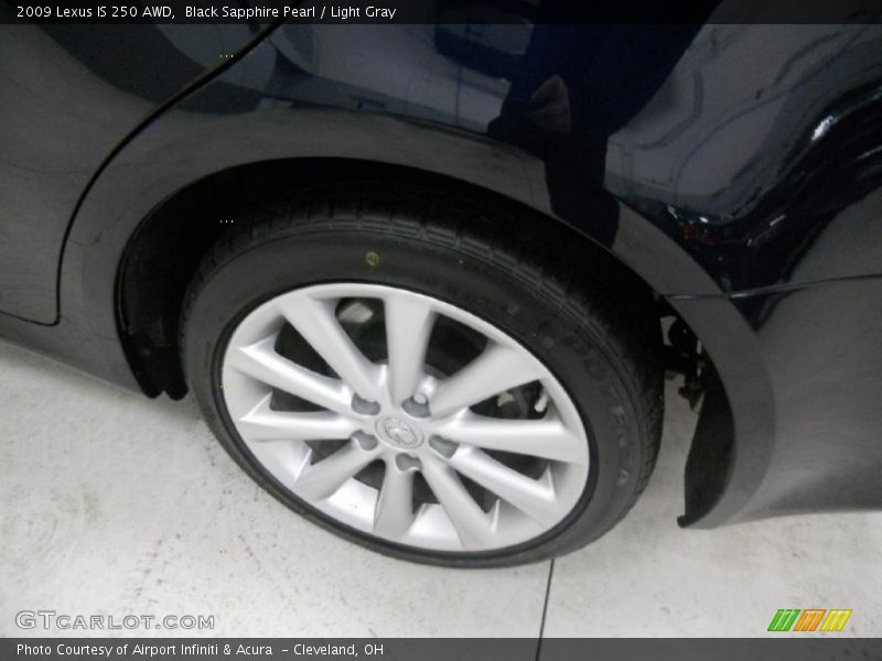 Black Sapphire Pearl / Light Gray 2009 Lexus IS 250 AWD