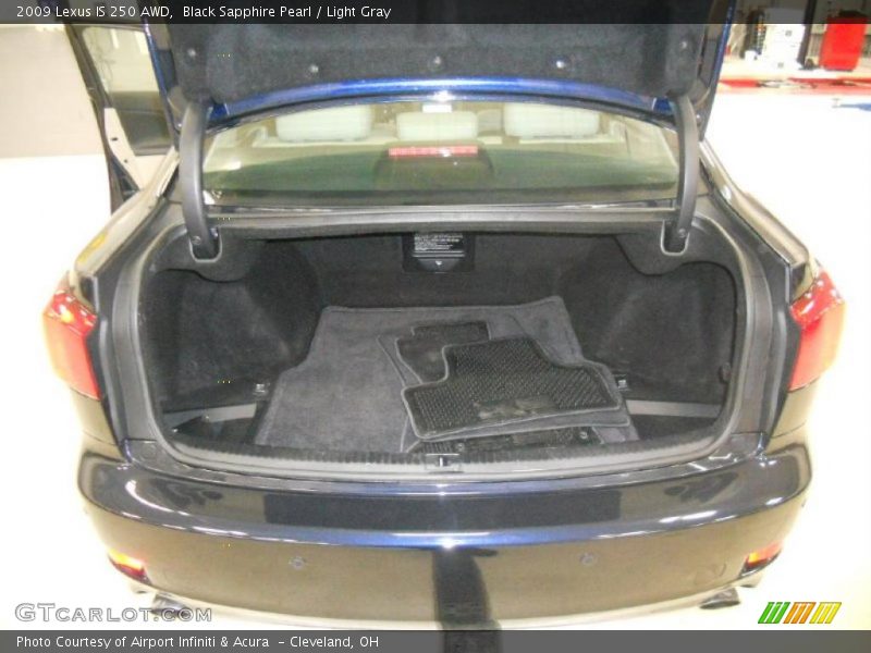 Black Sapphire Pearl / Light Gray 2009 Lexus IS 250 AWD