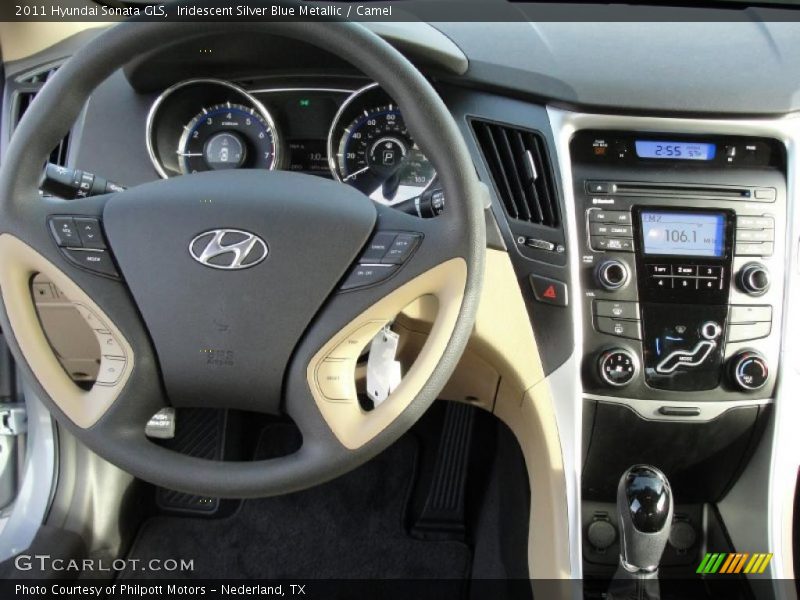 Iridescent Silver Blue Metallic / Camel 2011 Hyundai Sonata GLS