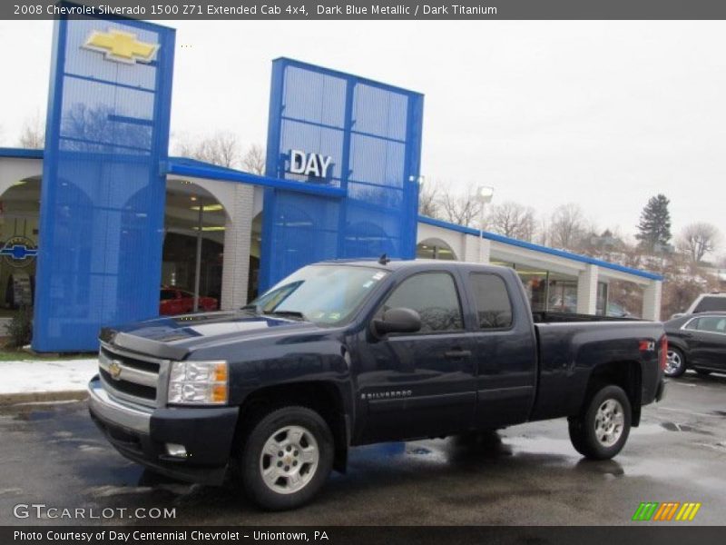 Dark Blue Metallic / Dark Titanium 2008 Chevrolet Silverado 1500 Z71 Extended Cab 4x4