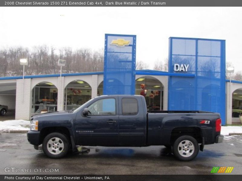 Dark Blue Metallic / Dark Titanium 2008 Chevrolet Silverado 1500 Z71 Extended Cab 4x4