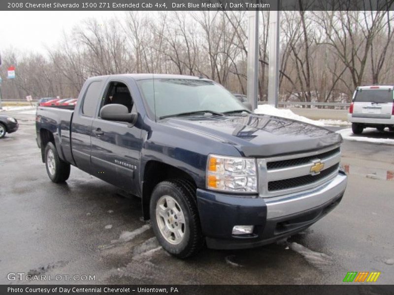Dark Blue Metallic / Dark Titanium 2008 Chevrolet Silverado 1500 Z71 Extended Cab 4x4