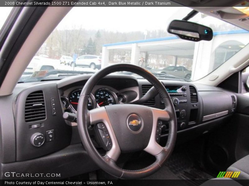 Dark Blue Metallic / Dark Titanium 2008 Chevrolet Silverado 1500 Z71 Extended Cab 4x4